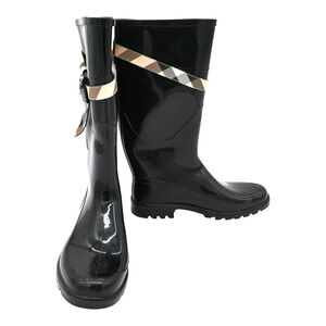 Burberry Black Rubber Rain Boots Size 38